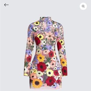 Flora Flower Mini Dress- Size Large